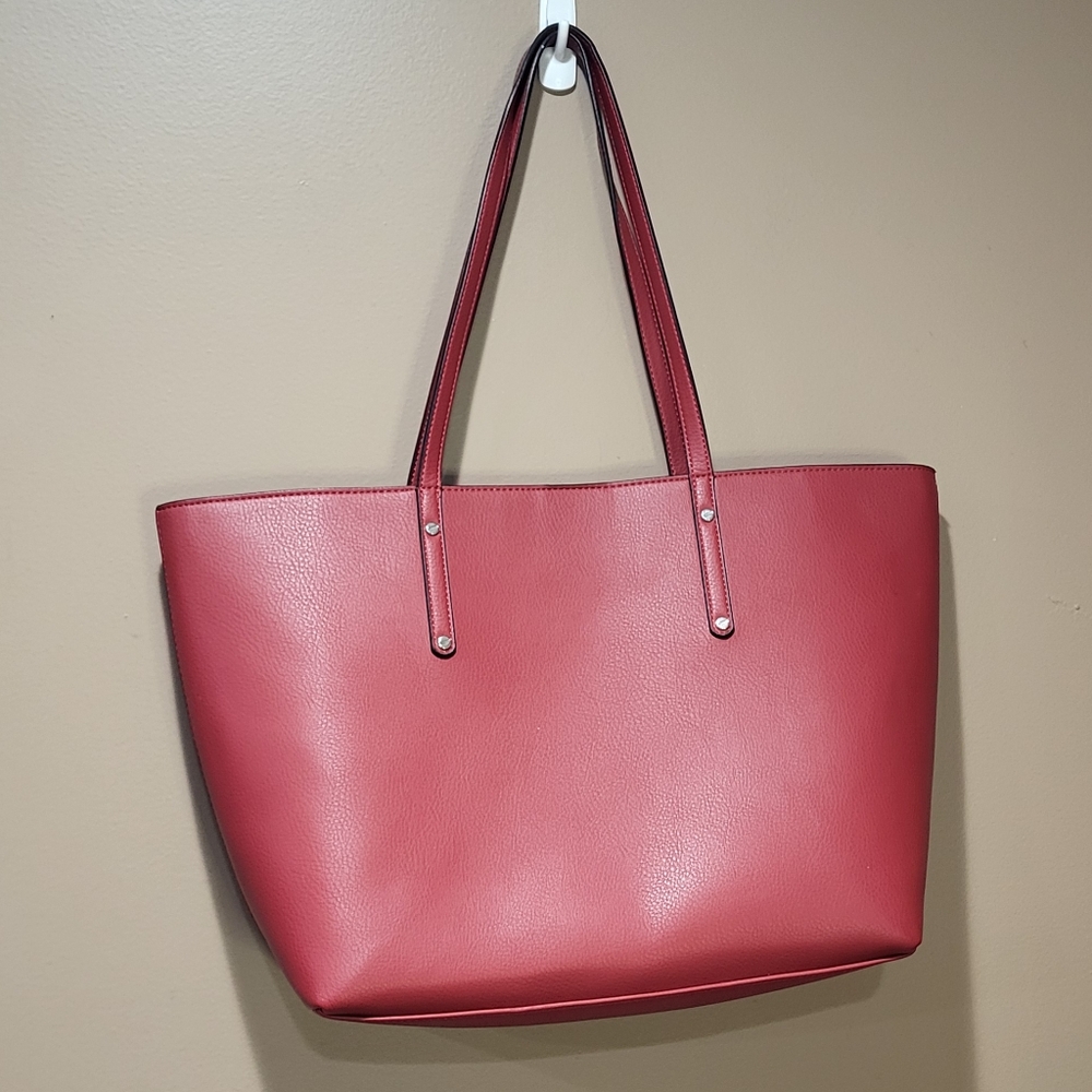 International Concepts red faux leather tote bag
